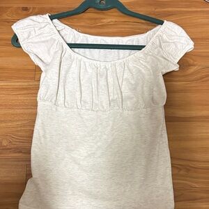 Brandy Melville Light Gray Ruffled Scoop-Neck Camisole